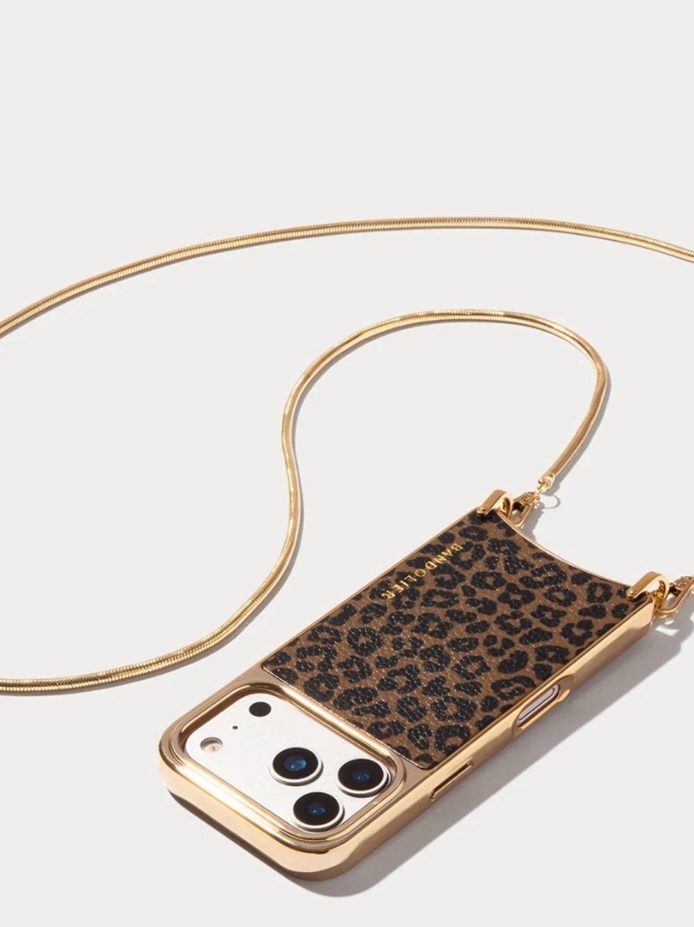 Bandolier Rayna in Leopard with MagSafe Wallet for 17 Pro Max